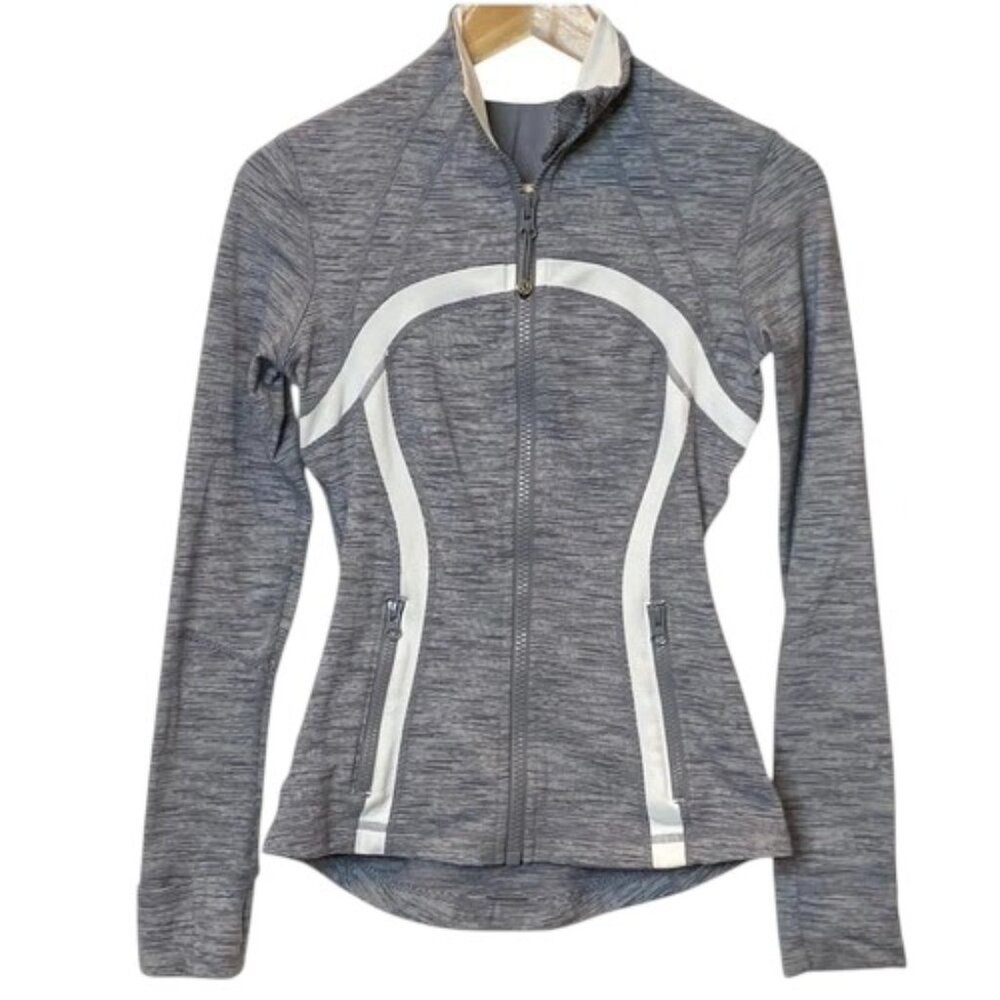 Lululemon Space Gray and White Define Athleisure  Activewear Gym Jacket- Size 8